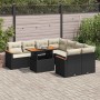 Set sofás jardín y cojines 9 pzas ratán sintético acacia negro | Foro24|Onlineshop| Casa, Jardín y Más Foro24.es