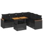 Set sofás jardín y cojines 7 pzas ratán sintético acacia negro | Foro24|Onlineshop| Casa, Jardín y Más Foro24.es