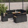 Set sofás jardín y cojines 9 pzas ratán sintético acacia negro | Foro24|Onlineshop| Casa, Jardín y Más Foro24.es