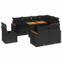 Set sofás jardín y cojines 9 pzas ratán sintético acacia negro | Foro24|Onlineshop| Casa, Jardín y Más Foro24.es