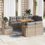 Set sofás jardín y cojines 9 pzas ratán sintético acacia beige | Foro24|Onlineshop| Casa, Jardín y Más Foro24.es