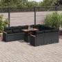 Set sofás jardín y cojines 11 pzas ratán sintético acacia negro | Foro24|Onlineshop| Casa, Jardín y Más Foro24.es