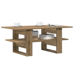 Mesa de centro madera ingeniería roble artesanal 102x55x42cm de , Mesas de centro - Ref: Foro24-855851, Precio: 55,15 €, Desc...