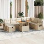 Set sofás jardín y cojines 9 pzas ratán sintético acacia beige | Foro24|Onlineshop| Casa, Jardín y Más Foro24.es