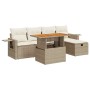 Set sofás jardín y cojines 6 pzas ratán sintético acacia beige | Foro24|Onlineshop| Casa, Jardín y Más Foro24.es