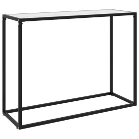 White tempered glass console table 100x35x75 cm by vidaXL, Side tables - Ref: Foro24-322813, Price: 52,82 €, Discount: %