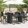 Set bar jardín con cojines 7 pzas ratán sintético acacia negro by , Garden sets - Ref: Foro24-3328902, Price: 786,16 €, Disco...