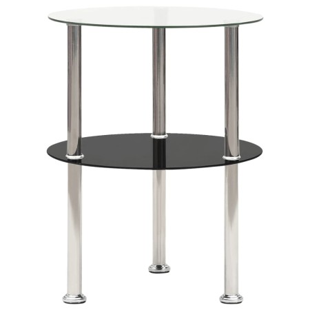 Side table 2 levels black transparent tempered glass 38cm by vidaXL, Side tables - Ref: Foro24-322788, Price: 31,82 €, Discou...