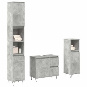 Set muebles de baño 2 piezas madera contrachapada gris hormigón de , Muebles de baño - Ref: Foro24-3324956, Precio: 181,31 €,...