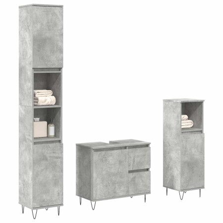 Set muebles de baño 2 piezas madera contrachapada gris hormigón de , Muebles de baño - Ref: Foro24-3324956, Precio: 181,31 €,...