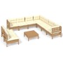 Gartenmöbel 10 Stück und Kissen aus honigbraunem Kiefernholz von vidaXL, Gartensets - Ref: Foro24-3096836, Preis: 944,68 €, R...