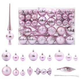 Bolas de Navidad 98 unidades rosa Ø3/4/6 cm by , Festive decorations - Ref: Foro24-4100012, Price: 24,42 €, Discount: %