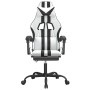 Silla gaming giratoria reposapiés cuero sintético blanco negro von , Gaming-Stühle - Ref: Foro24-349541, Preis: 128,11 €, Rab...