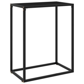 Black tempered glass console table 60x35x75 cm by vidaXL, Side tables - Ref: Foro24-322804, Price: 50,44 €, Discount: %