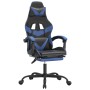 Silla gaming giratoria y reposapiés cuero sintético negro azul de , Sillones para videojuegos - Ref: Foro24-349555, Precio: 1...