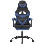 Silla gaming giratoria y reposapiés cuero sintético negro azul de , Sillones para videojuegos - Ref: Foro24-349555, Precio: 1...