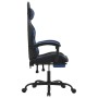 Silla gaming giratoria y reposapiés cuero sintético negro azul de , Sillones para videojuegos - Ref: Foro24-349555, Precio: 1...