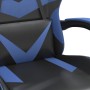 Silla gaming giratoria y reposapiés cuero sintético negro azul de , Sillones para videojuegos - Ref: Foro24-349555, Precio: 1...