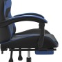 Silla gaming giratoria y reposapiés cuero sintético negro azul de , Sillones para videojuegos - Ref: Foro24-349555, Precio: 1...