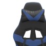 Silla gaming giratoria y reposapiés cuero sintético negro azul de , Sillones para videojuegos - Ref: Foro24-349555, Precio: 1...