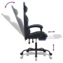 Silla gaming giratoria y reposapiés cuero sintético negro azul de , Sillones para videojuegos - Ref: Foro24-349555, Precio: 1...