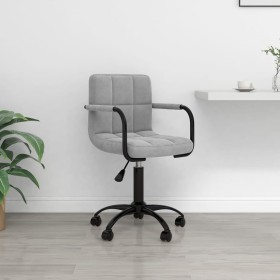 Silla de oficina giratoria de terciopelo gris