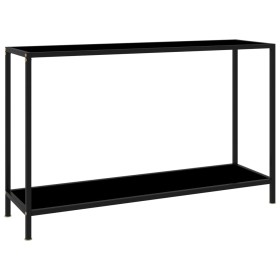 Console table black tempered glass 120x35x75 cm by vidaXL, Side tables - Ref: Foro24-322840, Price: 82,96 €, Discount: %