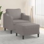 Sillón con taburete tela gris taupe 60 cm by , Sofas - Ref: Foro24-3201134, Price: 216,42 €, Discount: %