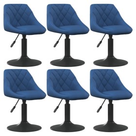 Sillas de comedor giratorias 6 uds terciopelo azul