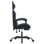 Silla gaming con reposapiés cuero sintético negro azul de , Sillones para videojuegos - Ref: Foro24-3143854, Precio: 126,93 €...