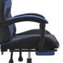 Silla gaming con reposapiés cuero sintético negro azul de , Sillones para videojuegos - Ref: Foro24-3143854, Precio: 126,93 €...