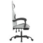 Silla gaming con reposapiés cuero sintético blanco negro von , Gaming-Stühle - Ref: Foro24-3143840, Preis: 128,11 €, Rabatt: %