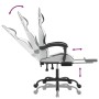 Silla gaming con reposapiés cuero sintético blanco negro von , Gaming-Stühle - Ref: Foro24-3143840, Preis: 128,11 €, Rabatt: %