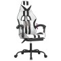 Silla gaming con reposapiés cuero sintético blanco negro von , Gaming-Stühle - Ref: Foro24-3143840, Preis: 128,11 €, Rabatt: %