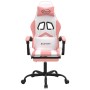 Silla gaming con reposapiés cuero sintético blanco y rosa de , Sillones para videojuegos - Ref: Foro24-3143911, Precio: 129,1...