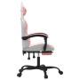 Silla gaming con reposapiés cuero sintético blanco y rosa de , Sillones para videojuegos - Ref: Foro24-3143911, Precio: 129,1...