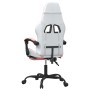 Silla gaming con reposapiés cuero sintético blanco y rosa de , Sillones para videojuegos - Ref: Foro24-3143911, Precio: 129,1...