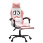 Silla gaming con reposapiés cuero sintético blanco y rosa de , Sillones para videojuegos - Ref: Foro24-3143911, Precio: 129,1...