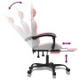 Silla gaming con reposapiés cuero sintético blanco y rosa de , Sillones para videojuegos - Ref: Foro24-3143911, Precio: 129,1...