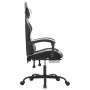 Silla gaming con reposapiés cuero sintético negro blanco de , Sillones para videojuegos - Ref: Foro24-3143835, Precio: 127,24...