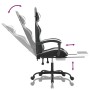 Silla gaming con reposapiés cuero sintético negro blanco de , Sillones para videojuegos - Ref: Foro24-3143835, Precio: 127,24...