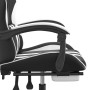 Silla gaming con reposapiés cuero sintético negro blanco de , Sillones para videojuegos - Ref: Foro24-3143835, Precio: 127,24...