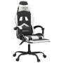 Silla gaming con reposapiés cuero sintético negro blanco von , Gaming-Stühle - Ref: Foro24-3143907, Preis: 128,28 €, Rabatt: %