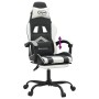 Silla gaming con reposapiés cuero sintético negro blanco de , Sillones para videojuegos - Ref: Foro24-3143907, Precio: 128,28...