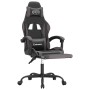 Silla gaming giratoria y reposapiés cuero sintético negro gris de , Sillones para videojuegos - Ref: Foro24-349583, Precio: 1...