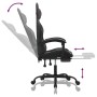 Silla gaming giratoria y reposapiés cuero sintético negro gris de , Sillones para videojuegos - Ref: Foro24-349583, Precio: 1...