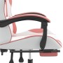 Silla gaming giratoria y reposapiés cuero sintético blanco rosa von , Gaming-Stühle - Ref: Foro24-349588, Preis: 127,88 €, Ra...