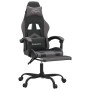 Silla gaming giratoria y reposapiés cuero sintético negro gris | Foro24|Onlineshop| Casa, Jardín y Más Foro24.es