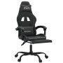 Swivel gaming chair with footrest in black synthetic leather by , Gaming chairs - Ref: Foro24-349611, Price: 128,28 €, Discou...