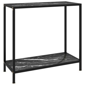 Mesa de consola negro vidrio templado 80x35x75 cm de vidaXL, Mesas auxiliares - Ref: Foro24-322834, Precio: 66,43 €, Descuent...